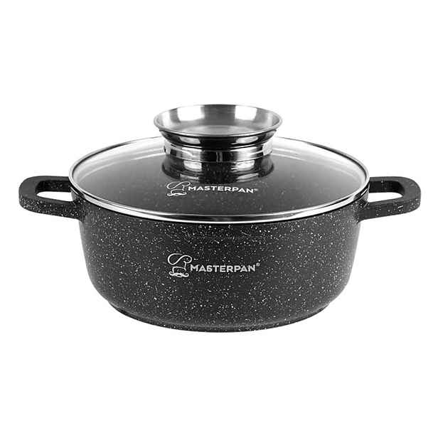 Hrnec Hliník Okrouhlý 28 CM Mramor S Indukcí 6,5 L Masterpan MP-2117