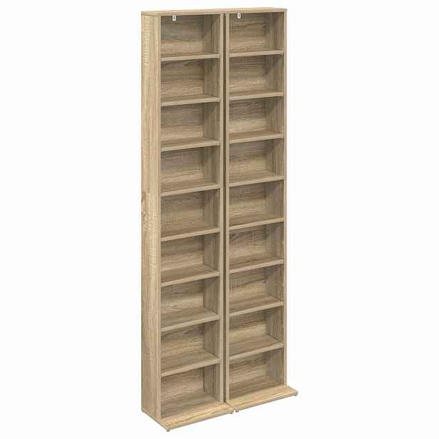 vidaXL CD skříň 2 ks Dub sonoma 33 x 23,5 x 175 cm Kompozitní dřevo