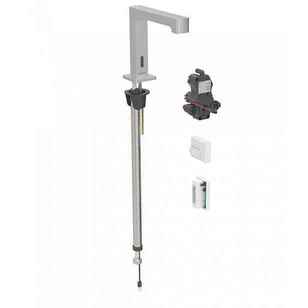Geberit Brenta - Elektronický umyvadlový ventil, pro studenou vodu, napájení z generátoru, easy to clean, kartáčovaná nerez 116.195.SN.1