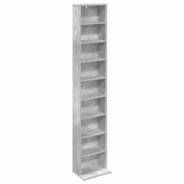 vidaXL CD skříň Betonově šedá 33 x 23,5 x 175 cm Kompozitní dřevo