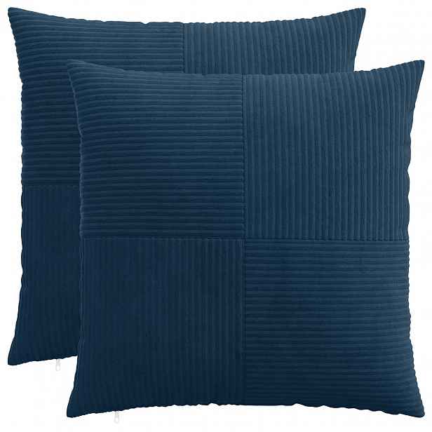 vidaXL Povlak na polštář 2 pcs ALMELO Námořnická modrá 70 x 70 cm
