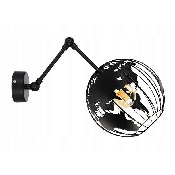 Nástěnná Lampa Globus Kula Černá lze Led