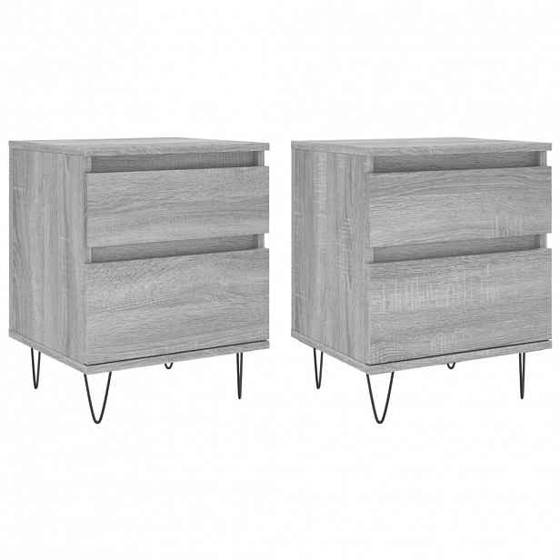 vidaXL Noční stolky 2 ks šedé sonoma 40 x 35 x 50 cm kompozitní dřevo