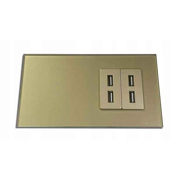 Dotykový Spínač Jednoduchý 4x Usb 2.4A Zásuvka