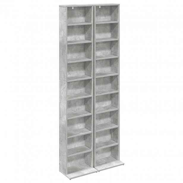 vidaXL CD skříň 2 ks Betonově šedá 33 x 23,5 x 175 cm Kompozitní dřevo