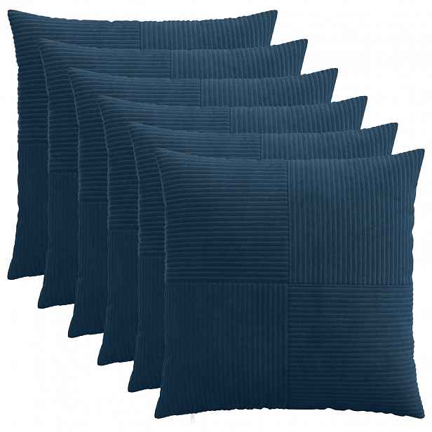 vidaXL Povlak na polštář 6 pcs ALMELO Námořnická modrá 70 x 70 cm