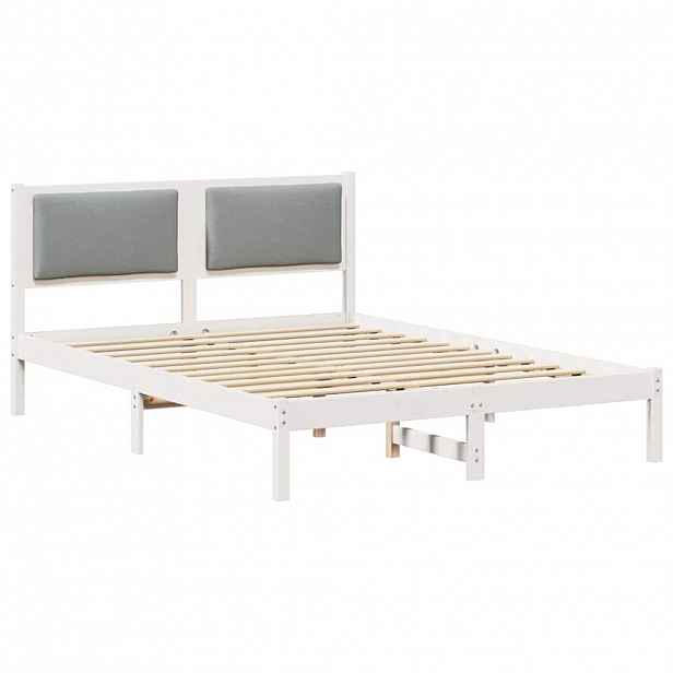 vidaXL Rám postele Světle šedá 160 x 200 cm Masivní borové dřevo