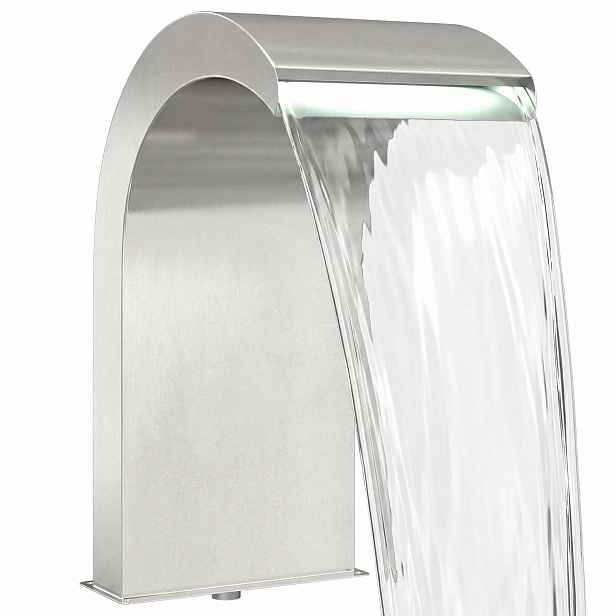 vidaXL Vodopád do bazénu s LED Nerezová ocel 304 45 x 30 x 65 cm