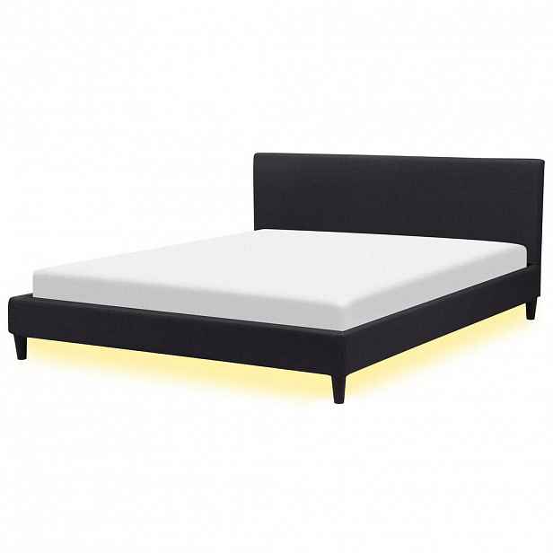 Beliani ČALOUNĚNÁ POSTEL 180/200 cm Černá Fitou