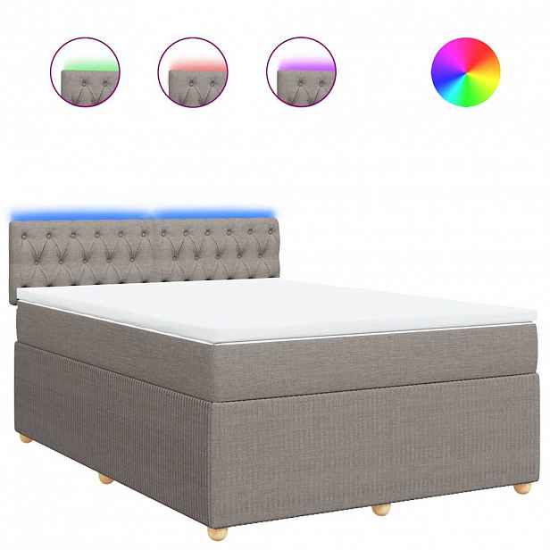 vidaXL Box spring postel s matrací taupe 140x190 cm textil