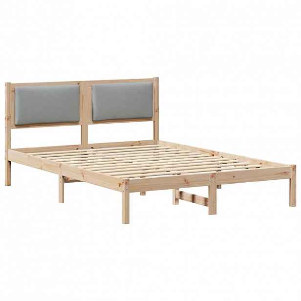 vidaXL Rám postele Světle šedá 150 x 200 cm Masivní borové dřevo