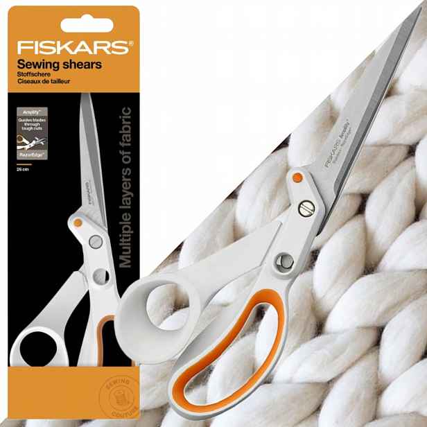 Krejčovské Nůžky Fiskars Amplify Ostré Na Silné Látky Ocelové 26 CM
