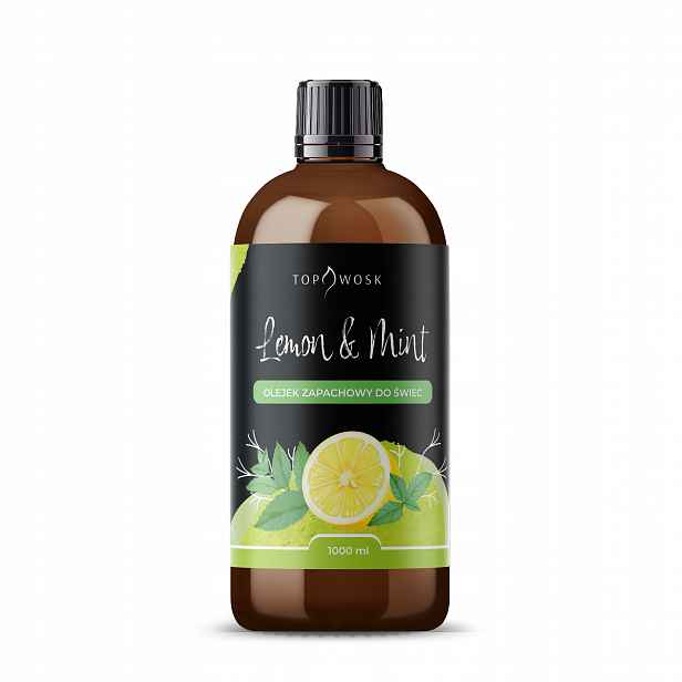 Vonný olej na svíčky Lemon and Mint 1000 ml vůně do parafínového vosku