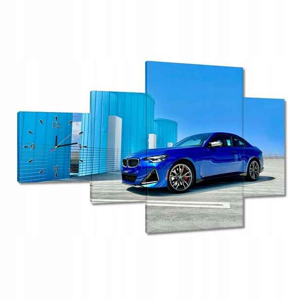 Hodiny 130x80 Modré Bmw Auto