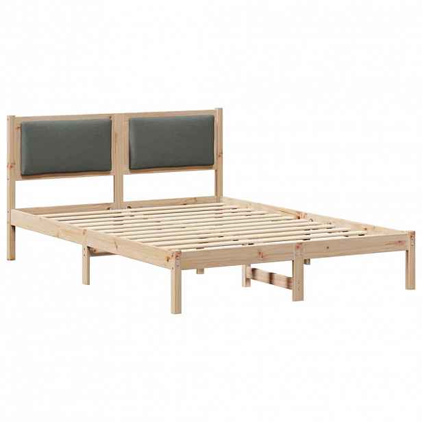 vidaXL Rám postele s čelo Tmavě šedá 150 x 200 cm Masivní borové dřevo
