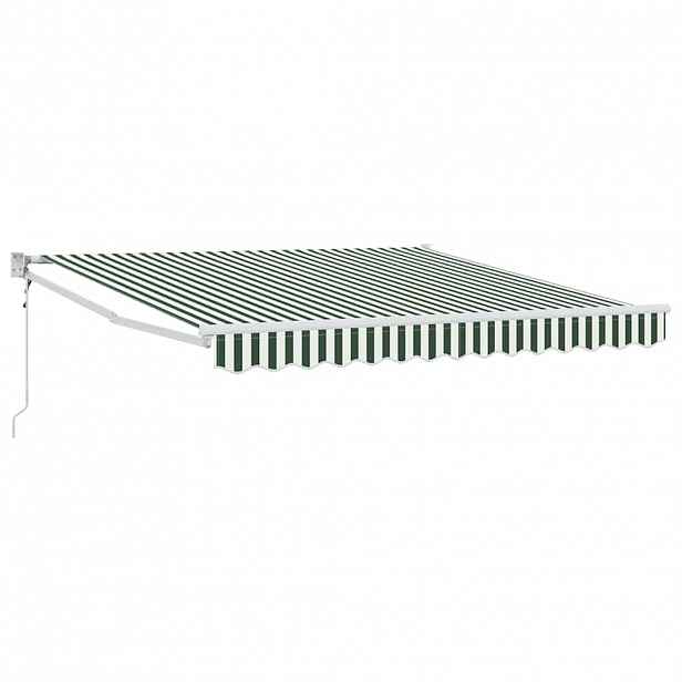 vidaXL Stahovací markýza Zelená a bílá 300 x 250 x 165 cm