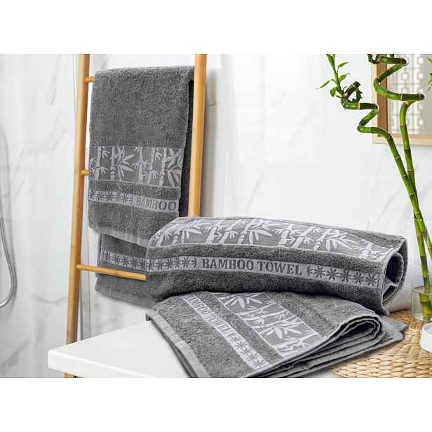 Bambusový ručník BAMBOO 50 x 90 cm šedý, 70% bambusové vlákno | 30% bavlna