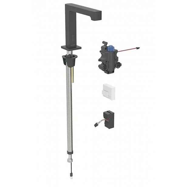 Geberit Brenta - Termostatická elektronická umyvadlová baterie, síťové napájení, easy to clean, matná černá 116.197.14.1