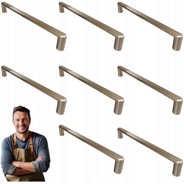 Nábytková Úchytka pro skříňku Zásuvky Marcali 160 mm Ocel Kartáčovaná 8ks