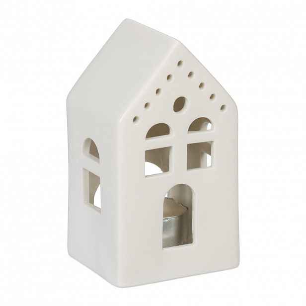 Relaxdays SVÍCEN Bílá porcelán dům 12x6,5x6 cm