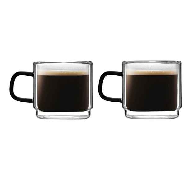 Skleněné hrnky na espresso v sadě 2 ks 80 ml Carbon – Vialli Design