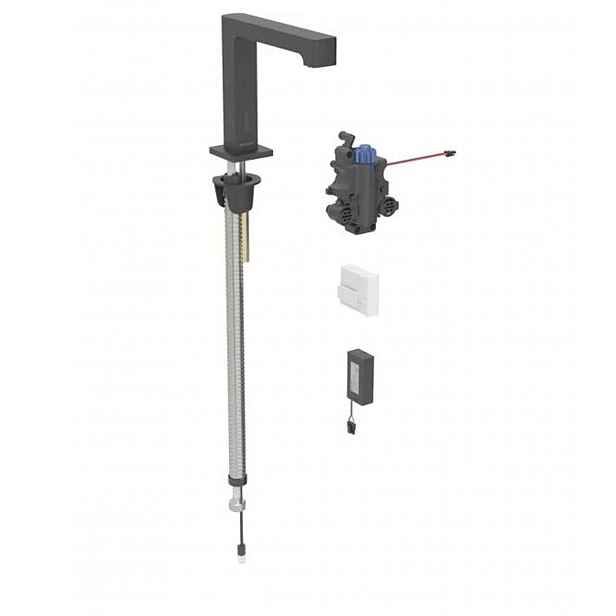 Geberit Brenta - Termostatická elektronická umyvadlová baterie, bateriové napájení, easy to clean, matná černá 116.198.14.1