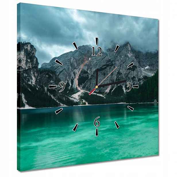 Hodiny 40x40 Horské jezero Krajina