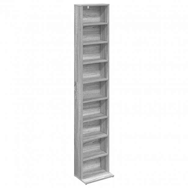 vidaXL CD skříň Šedý Sonoma 33 x 23,5 x 175 cm Kompozitní dřevo
