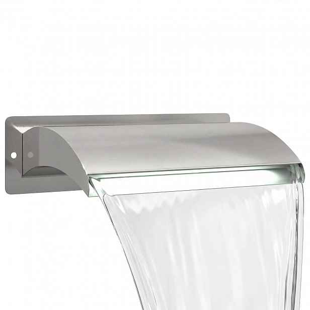 vidaXL Vodopád do bazénu s LED Nerezová ocel 304 51 x 26 x 13 cm
