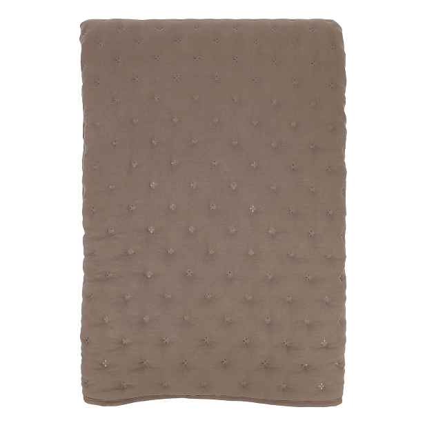 Měkký hnědý prošívaný přehoz Aix Soft na dvoulůžko – 260*240 cm Chic Antique