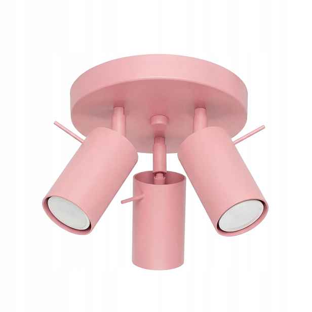 Sollux lighting stropní svítidlo růžová kulatá 3xgu10 ring