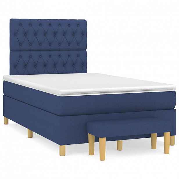 vidaXL Box spring postel s matrací černá 120x190 cm textil