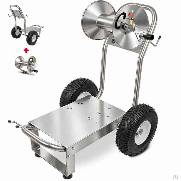 Kompletní sada vozíků Inox max 300 kg pod myčku, čerpadlo, buben M22, hadice do 30 m