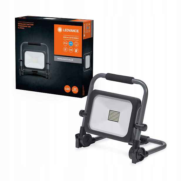 Led reflektor Halogenová lampa 30W Přenosná baterie Ledvance
