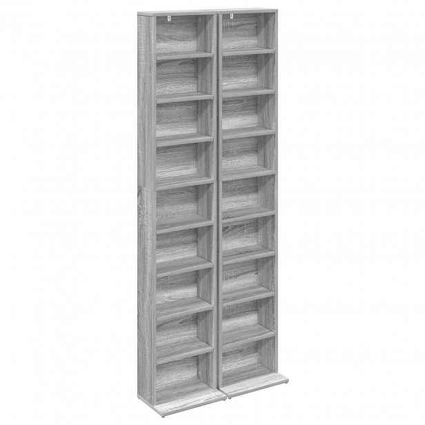 vidaXL CD skříň 2 ks Šedý Sonoma 33 x 23,5 x 175 cm Kompozitní dřevo