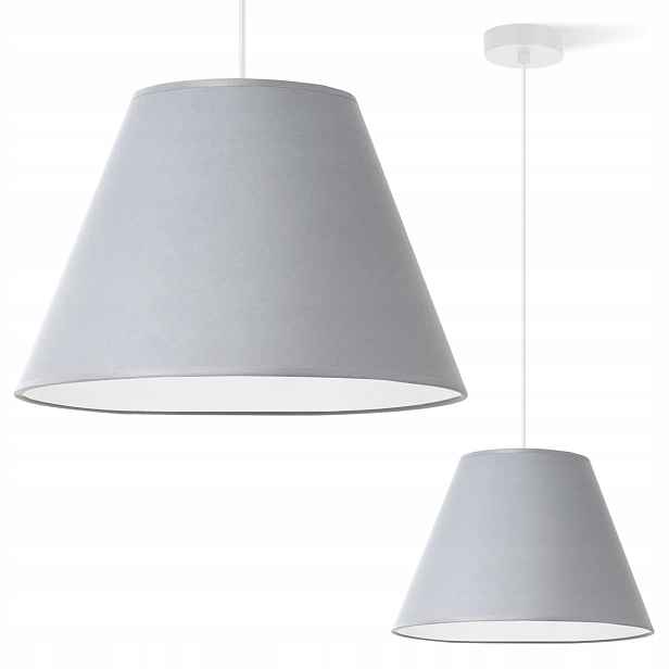 Závěsná Stropní Lampa Lustr Stínidlo Šedý Kužel Do Ložnice Obývacího Pokoje