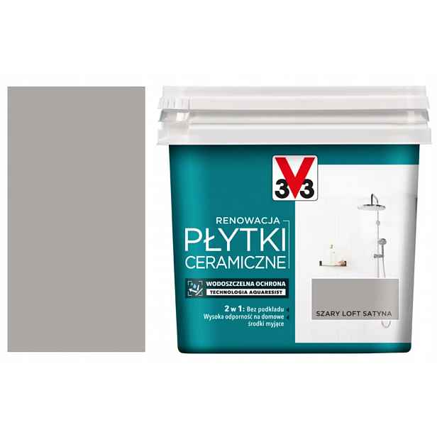 Barva V33 Stěnové dlaždice šedý loft satén 0,75 l