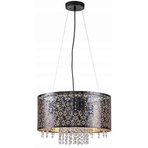 Černá krásná lampa s průsvity do obývacího pokoje Hissa rozptylující světlo