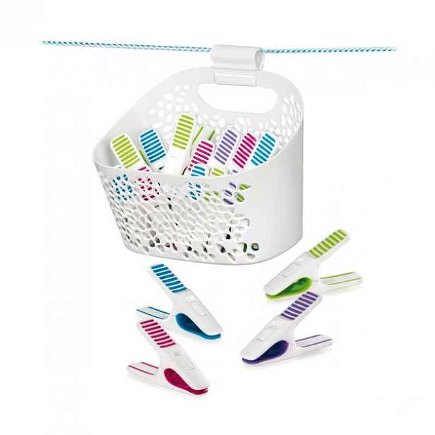 Kolíčky na prádlo v košíku CLEAN KIT, 20 ks