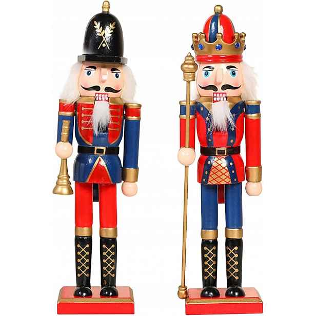 Louskáček Na Ořechy 30 CM Vánoční Figurka Sada 2KS Dekorace