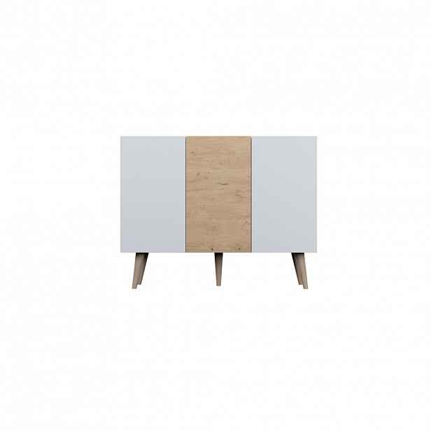 RAUMHIRSCH FURNITURE KOMODA Toronto bílá, dub 39,9/95,5/120