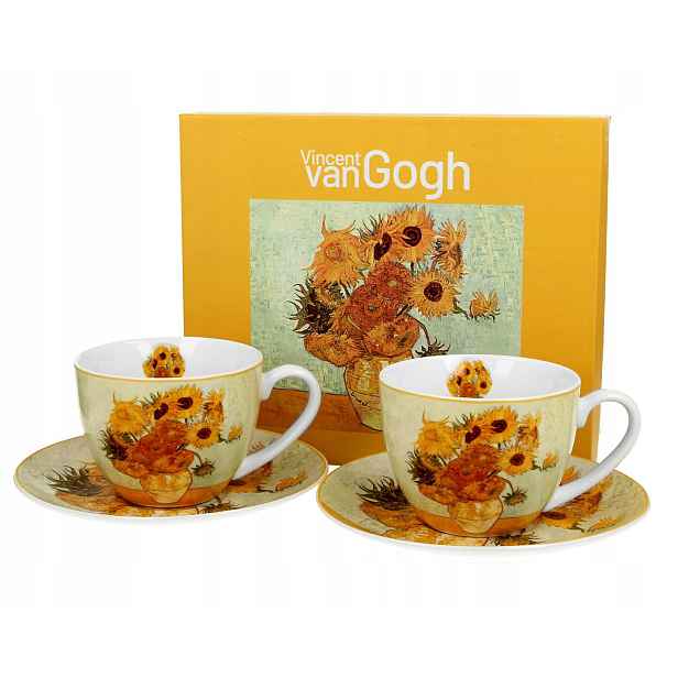 2 x šálek s podšálkem 250 ml na čaj Sunflowers Van Gogh Krabice