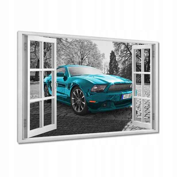 Obrazy 90x60 Tyrkysový Ford Mustang
