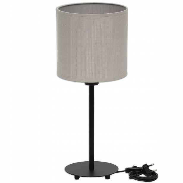 Lampa Noční Lampa Stolní šedá stínidlo Černá kovová základna 50 cm Led