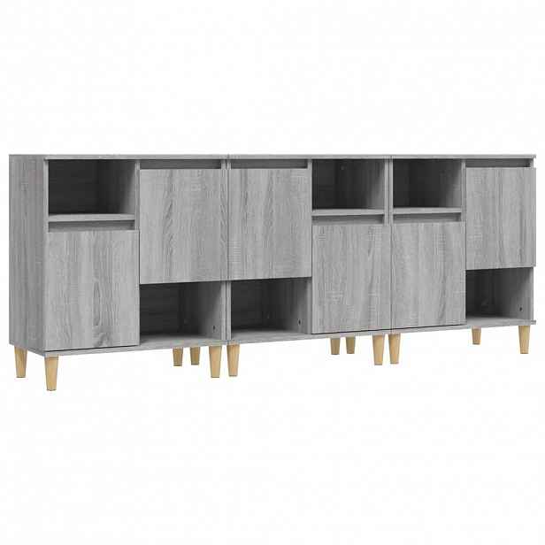 vidaXL Příborníky 3 ks šedé sonoma 60 x 35 x 70 cm kompozitní dřevo