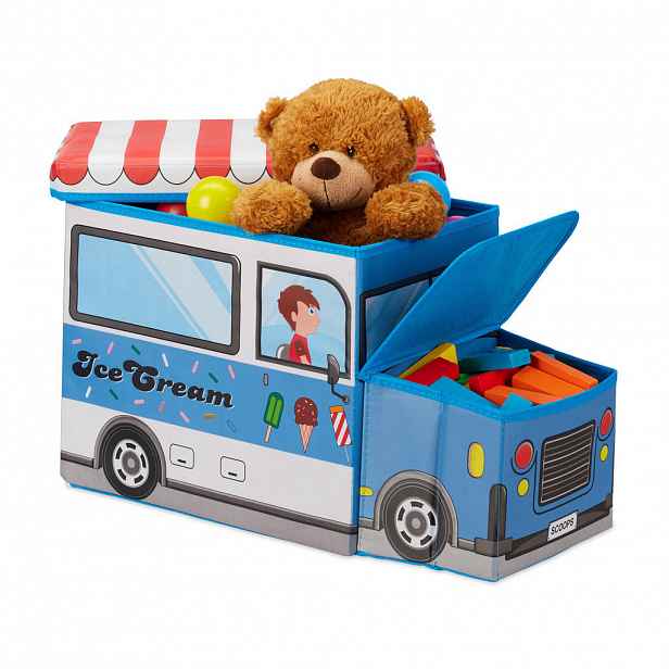 Relaxdays DĚTSKÝ úložný box - auto