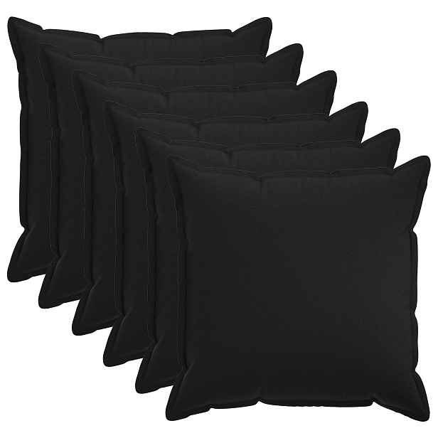 vidaXL Povlak na polštář 6 ks HOUTEN Černá 55 x 55 cm Falešný len