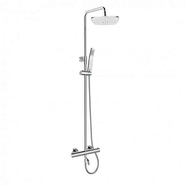 Mereo - Sprchový set s vanovým termostatem, 23x23 cm, 1 proud, chrom CB60101TSB