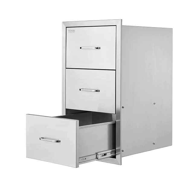 Grilovací zásuvky silné nerezová ocel 3 zásuvky trojitý přístup Bbq inox
