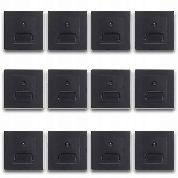 12 X Osvětlení Na Schody Led Lampa Led Schodišťová Lampa Černá Lampa 230V